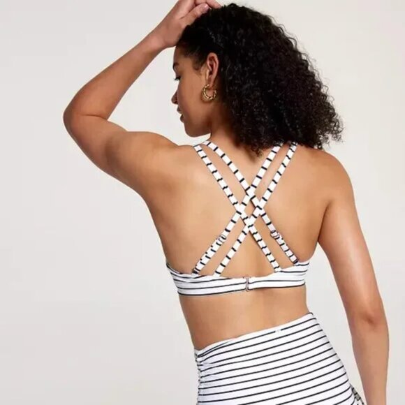 CALIA Women's Strappy Back Ruched Medium Support Bikini Swim Top - Picture 2 of 8